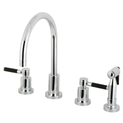 Kingston Brass Kaiser 8-Inch Widespread Kitchen Faucet with Brass Sprayer