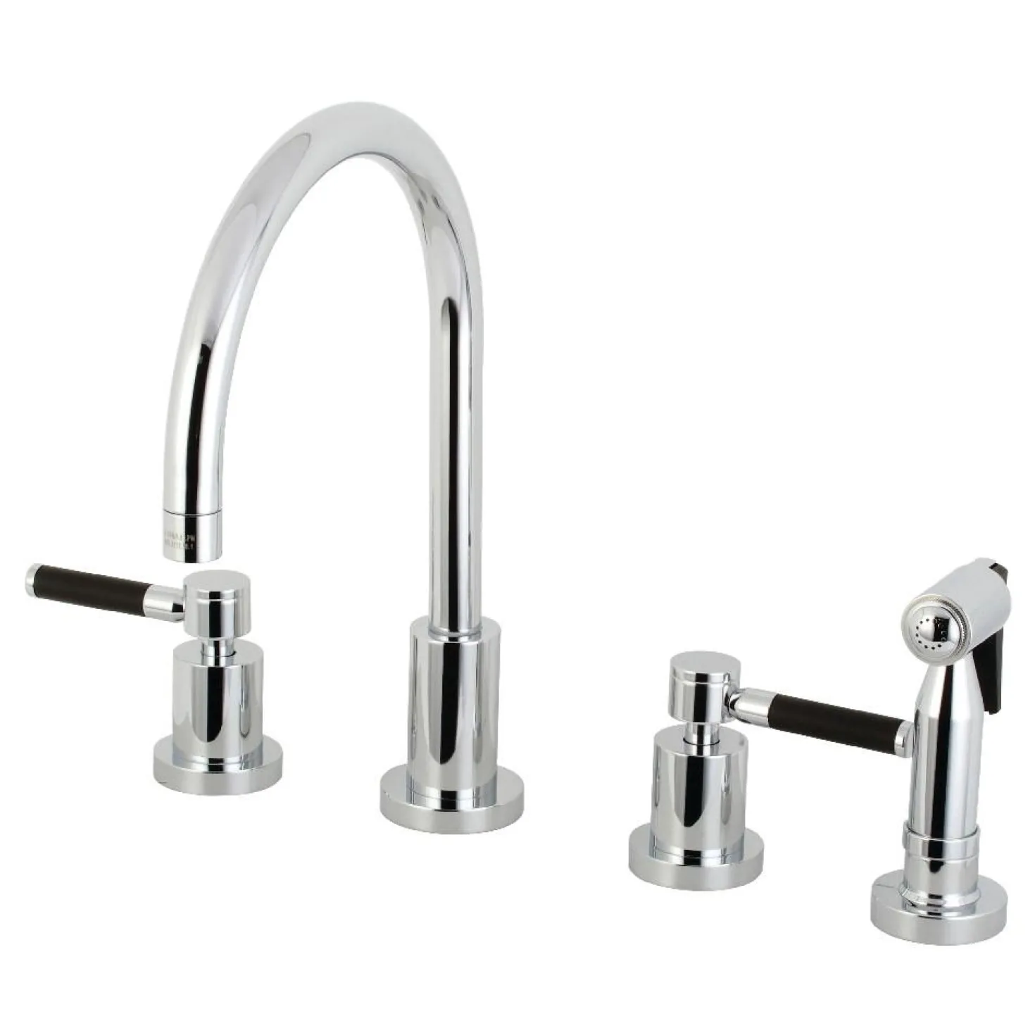 Kingston Brass Kaiser 8-Inch Widespread Kitchen Faucet with Brass Sprayer