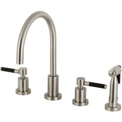 Kingston Brass Kaiser 8-Inch Widespread Kitchen Faucet with Brass Sprayer