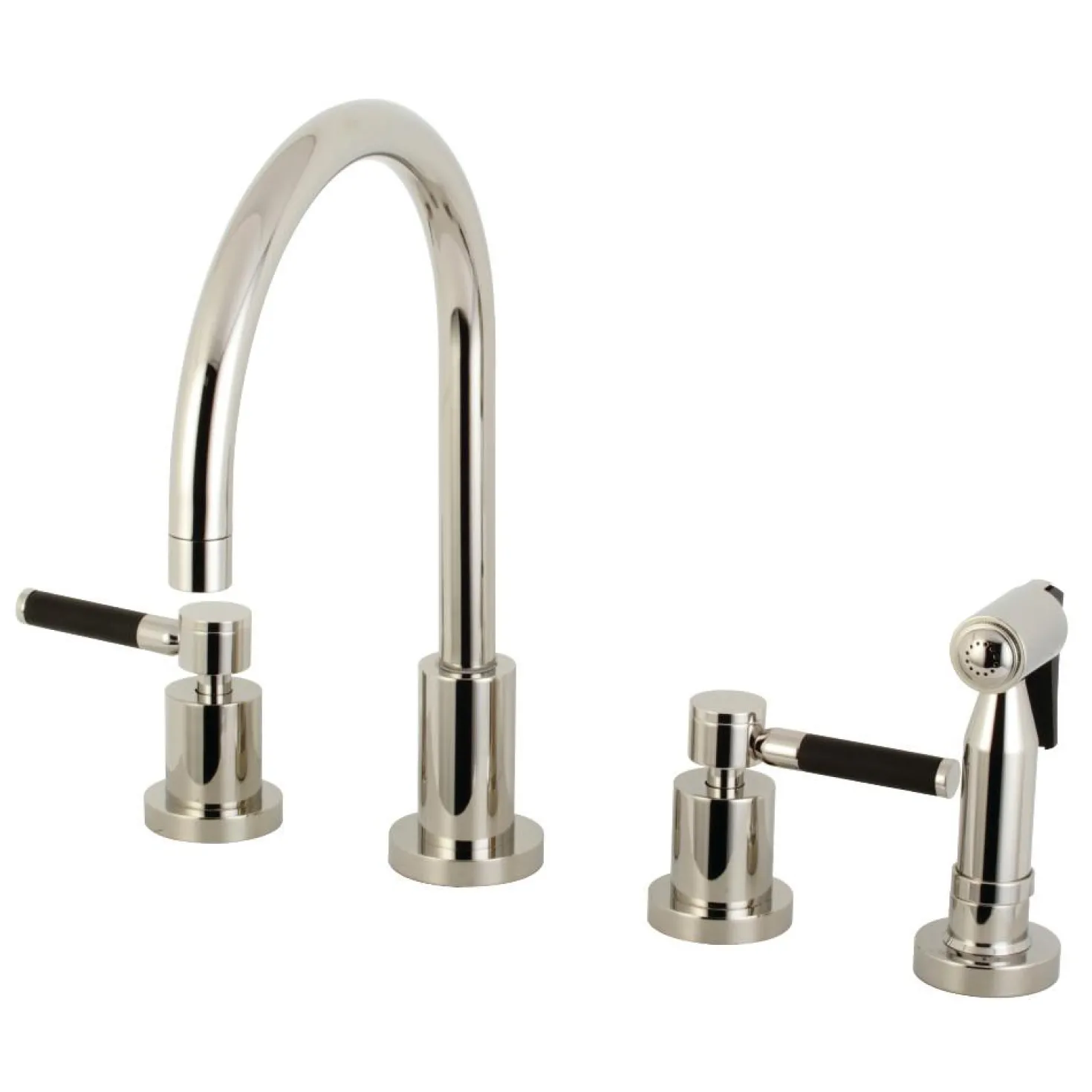 Kingston Brass Kaiser 8-Inch Widespread Kitchen Faucet with Brass Sprayer