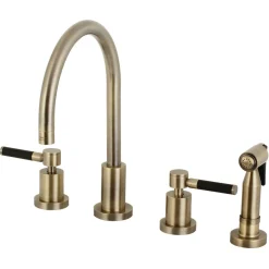Kingston Brass Kaiser 8-Inch Widespread Kitchen Faucet with Brass Sprayer