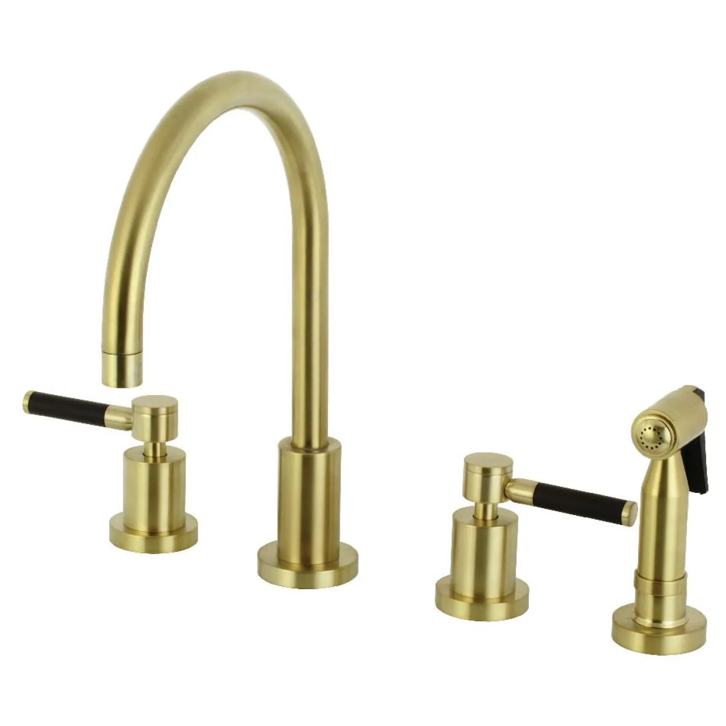 Kingston Brass Kaiser 8-Inch Widespread Kitchen Faucet with Brass Sprayer