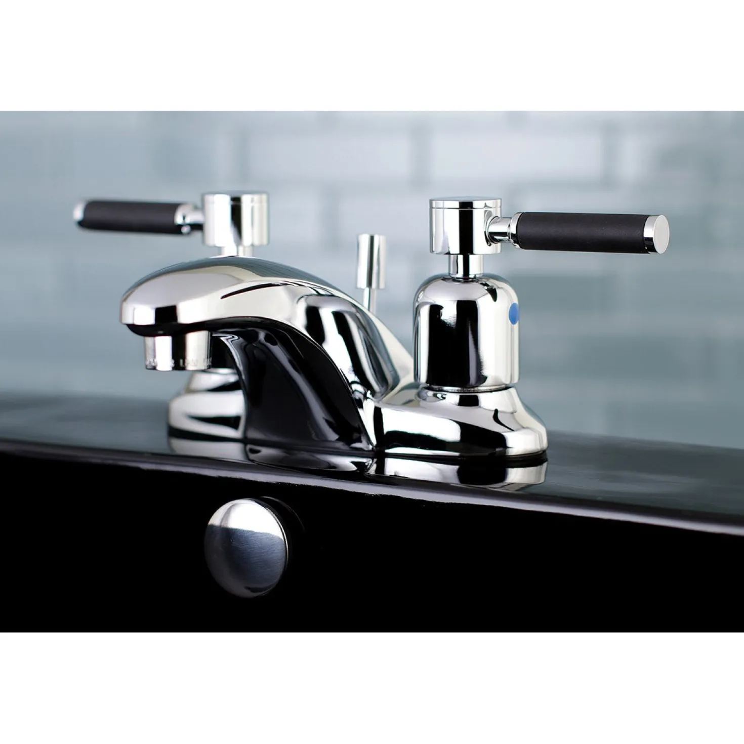 Kingston Brass Kaiser Lever-Handle 4-Inch Centerset Bathroom Faucet