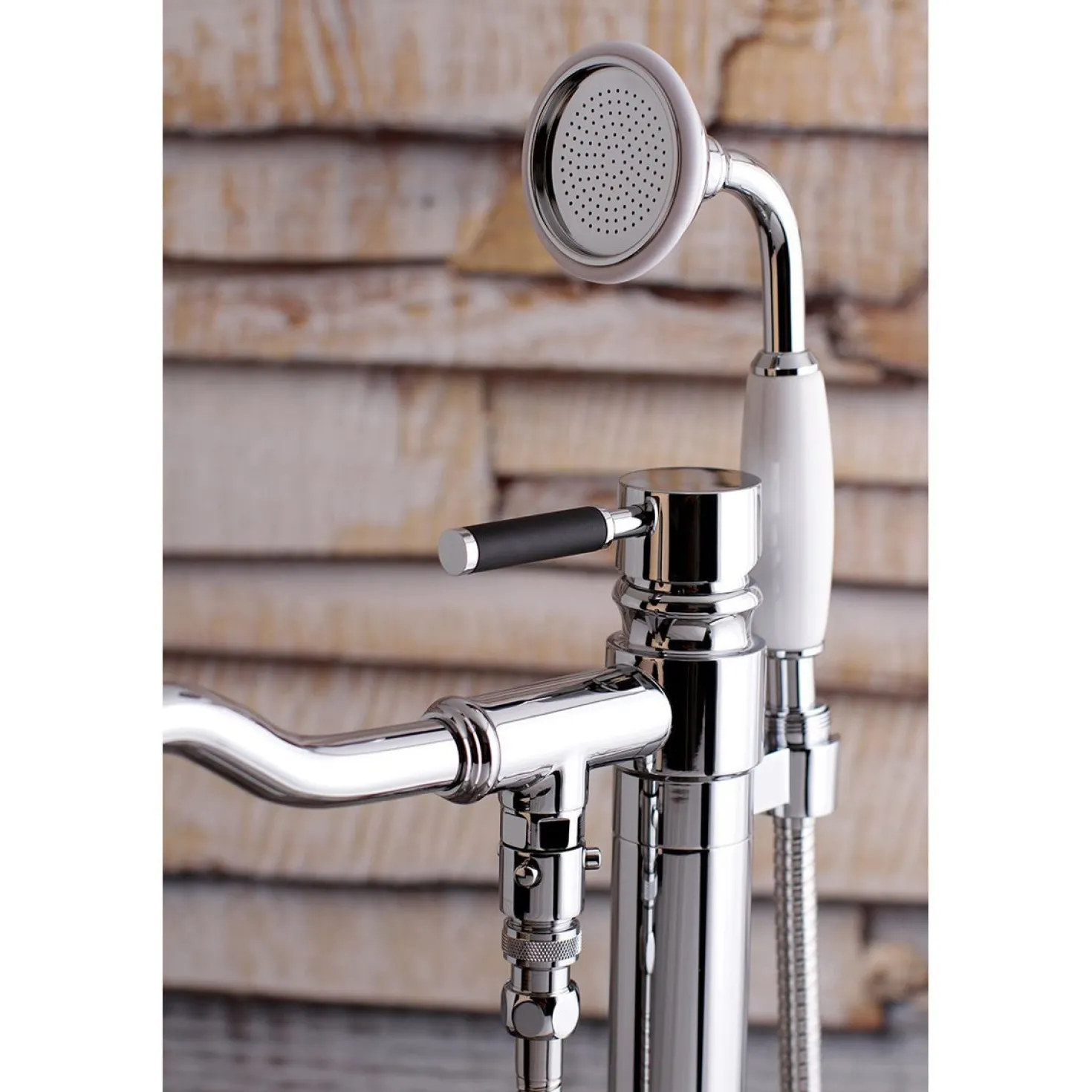 Kingston Brass Kaiser Single Handle Single Hole Freestanding Tub Faucet with Hand Shower