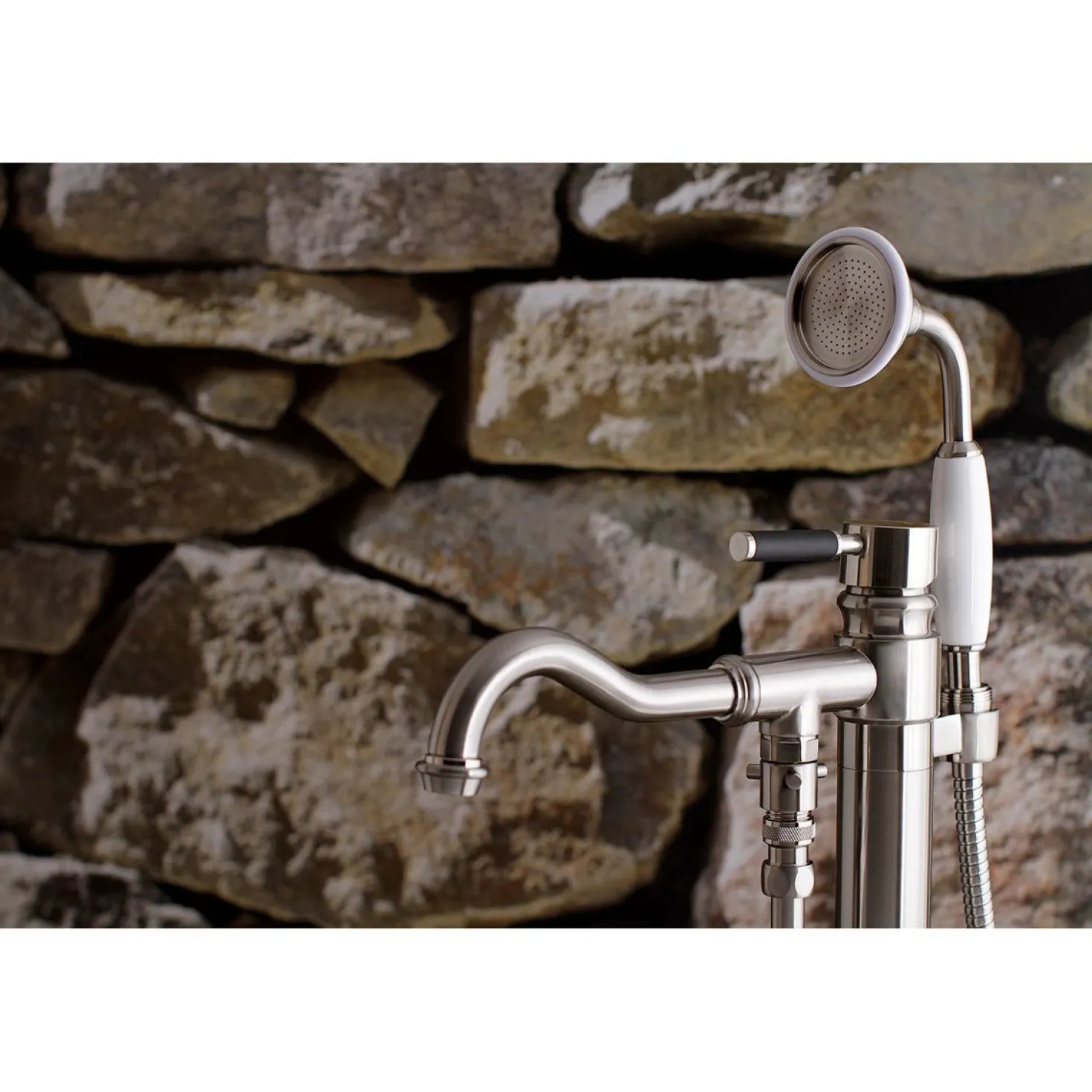 Kingston Brass Kaiser Single Handle Single Hole Freestanding Tub Faucet with Hand Shower
