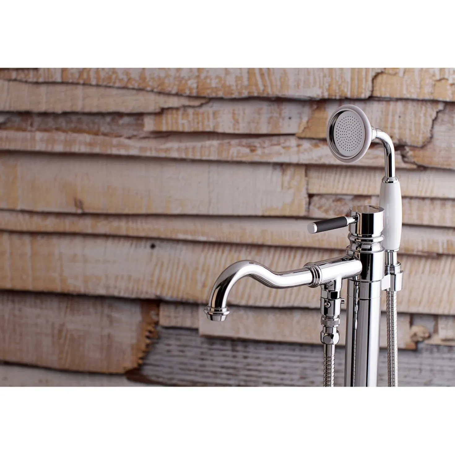 Kingston Brass Kaiser Single Handle Single Hole Freestanding Tub Faucet with Hand Shower
