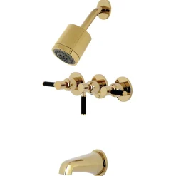 Kingston Brass Kaiser Three-Handle Tub and Shower Faucet