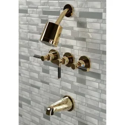 Kingston Brass Kaiser Three-Handle Tub and Shower Faucet