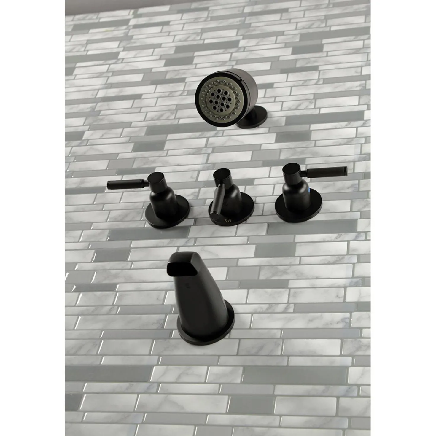 Kingston Brass Kaiser Three-Handle Tub and Shower Faucet