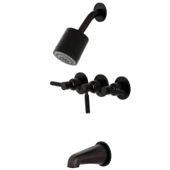 Kingston Brass Kaiser Three-Handle Tub and Shower Faucet