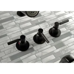 Kingston Brass Kaiser Three-Handle Tub and Shower Faucet