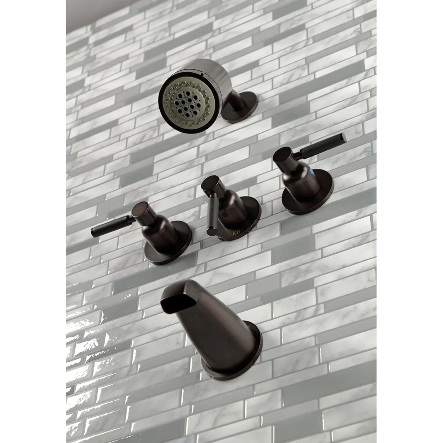 Kingston Brass Kaiser Three-Handle Tub and Shower Faucet