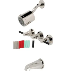 Kingston Brass Kaiser Three-Handle Tub and Shower Faucet