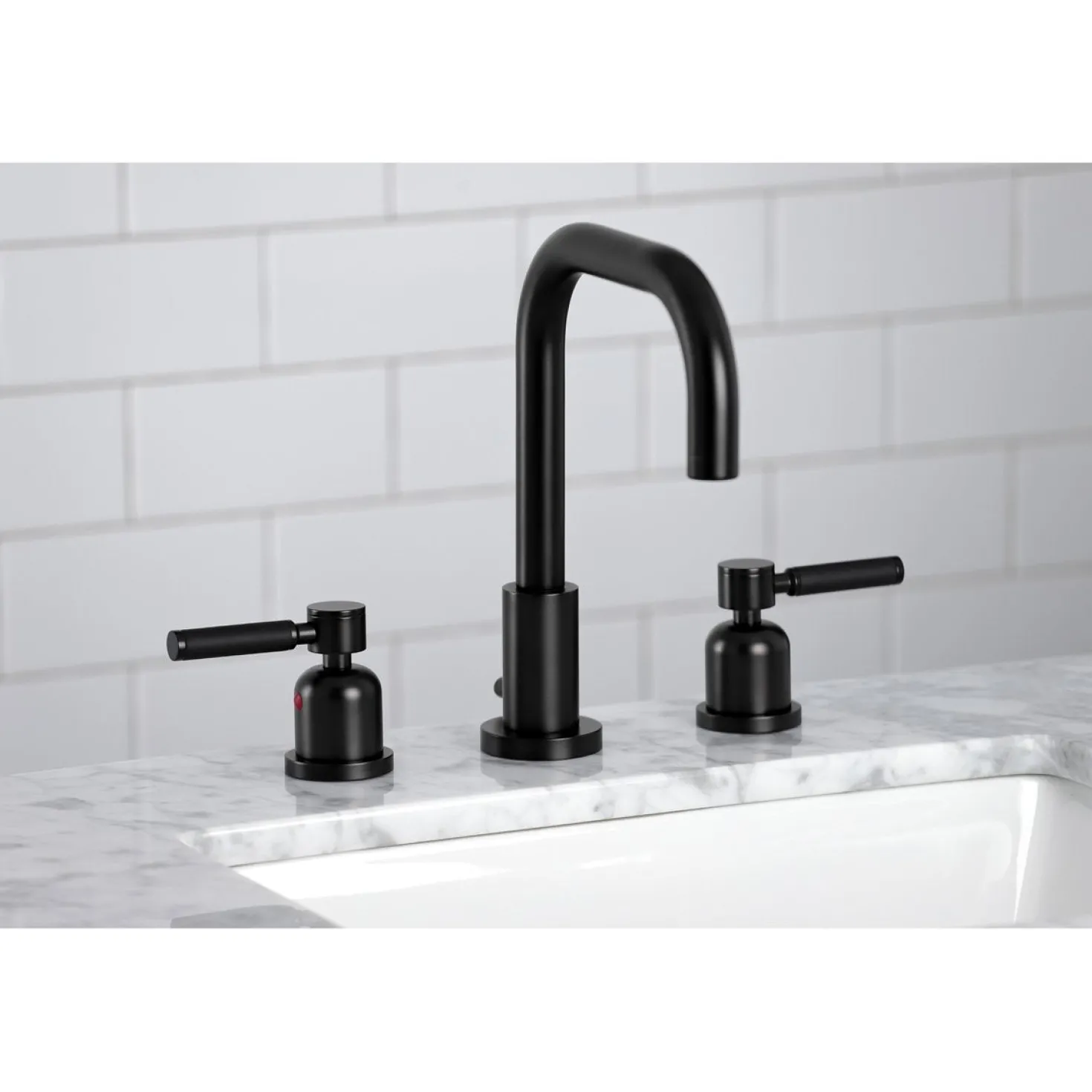 Kingston Brass Kaiser Widespread Bathroom Faucet with Brass Pop-Up