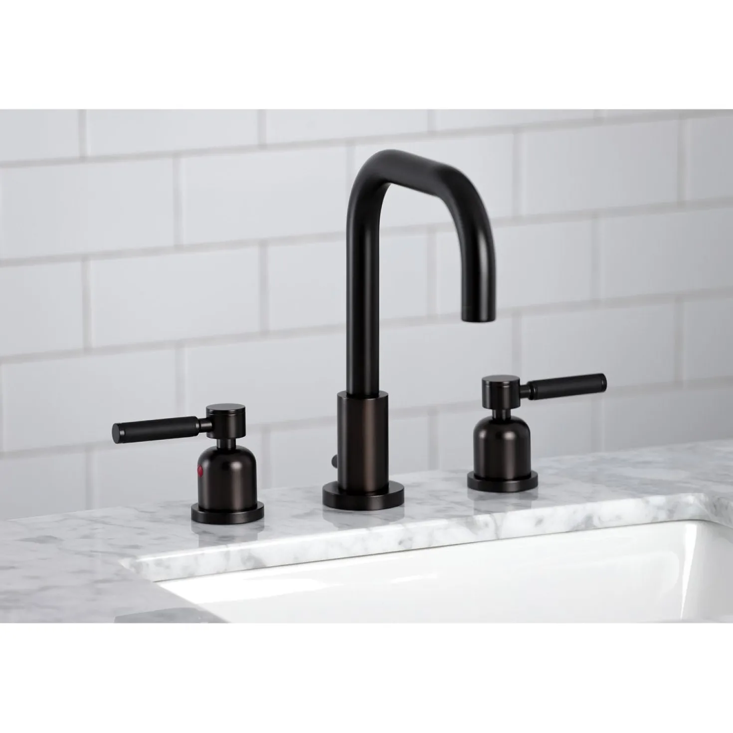 Kingston Brass Kaiser Widespread Bathroom Faucet with Brass Pop-Up