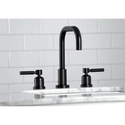 Kingston Brass Kaiser Widespread Bathroom Faucet with Brass Pop-Up