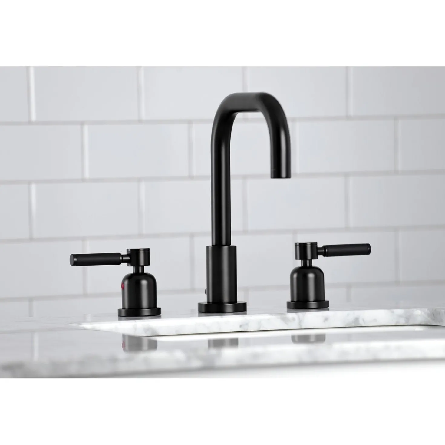 Kingston Brass Kaiser Widespread Bathroom Faucet with Brass Pop-Up