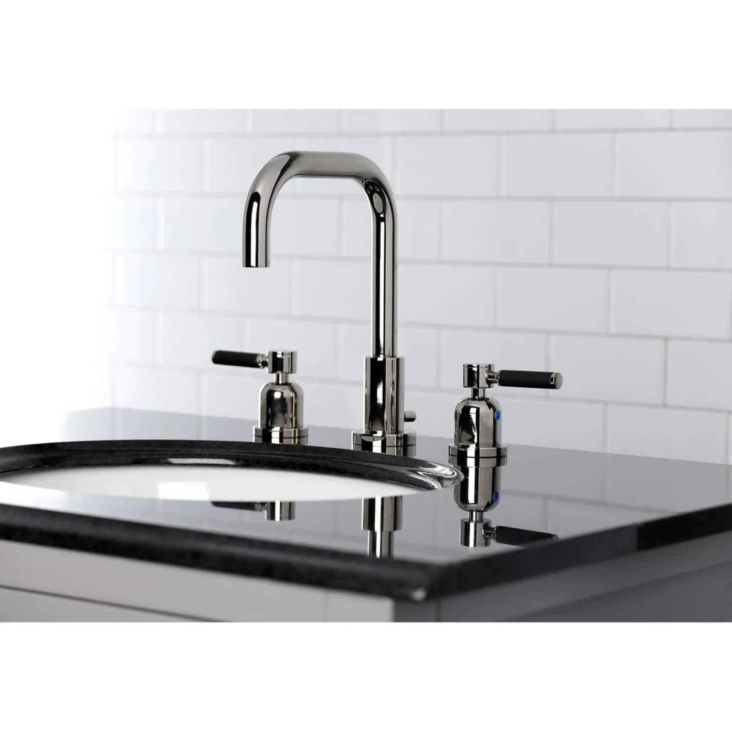 Kingston Brass Kaiser Widespread Bathroom Faucet with Brass Pop-Up