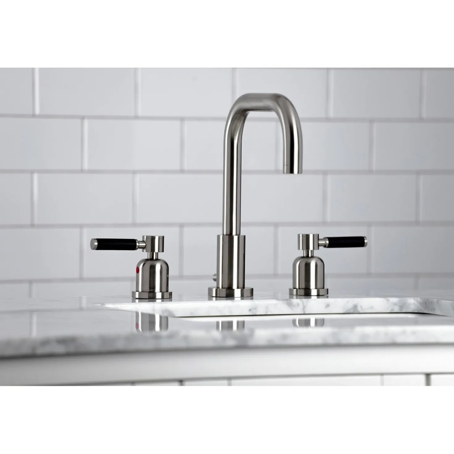 Kingston Brass Kaiser Widespread Bathroom Faucet with Brass Pop-Up