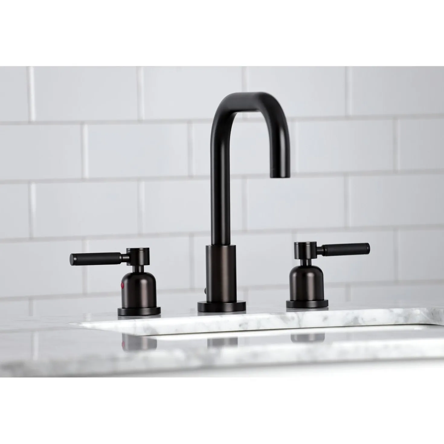 Kingston Brass Kaiser Widespread Bathroom Faucet with Brass Pop-Up