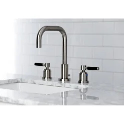 Kingston Brass Kaiser Widespread Bathroom Faucet with Brass Pop-Up