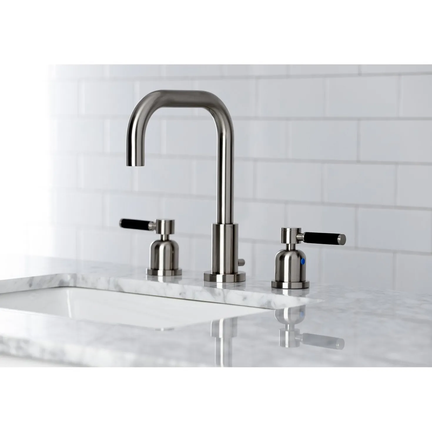 Kingston Brass Kaiser Widespread Bathroom Faucet with Brass Pop-Up