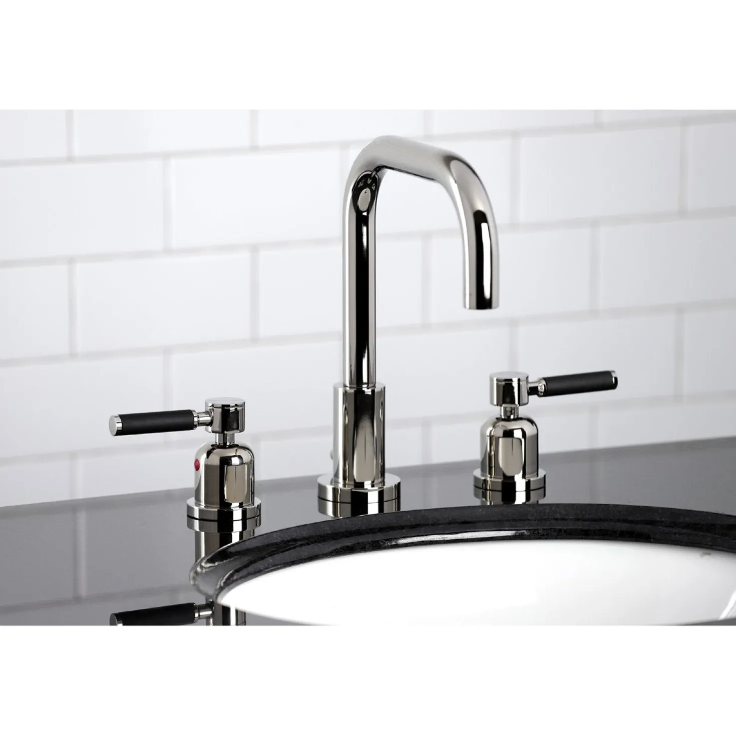 Kingston Brass Kaiser Widespread Bathroom Faucet with Brass Pop-Up