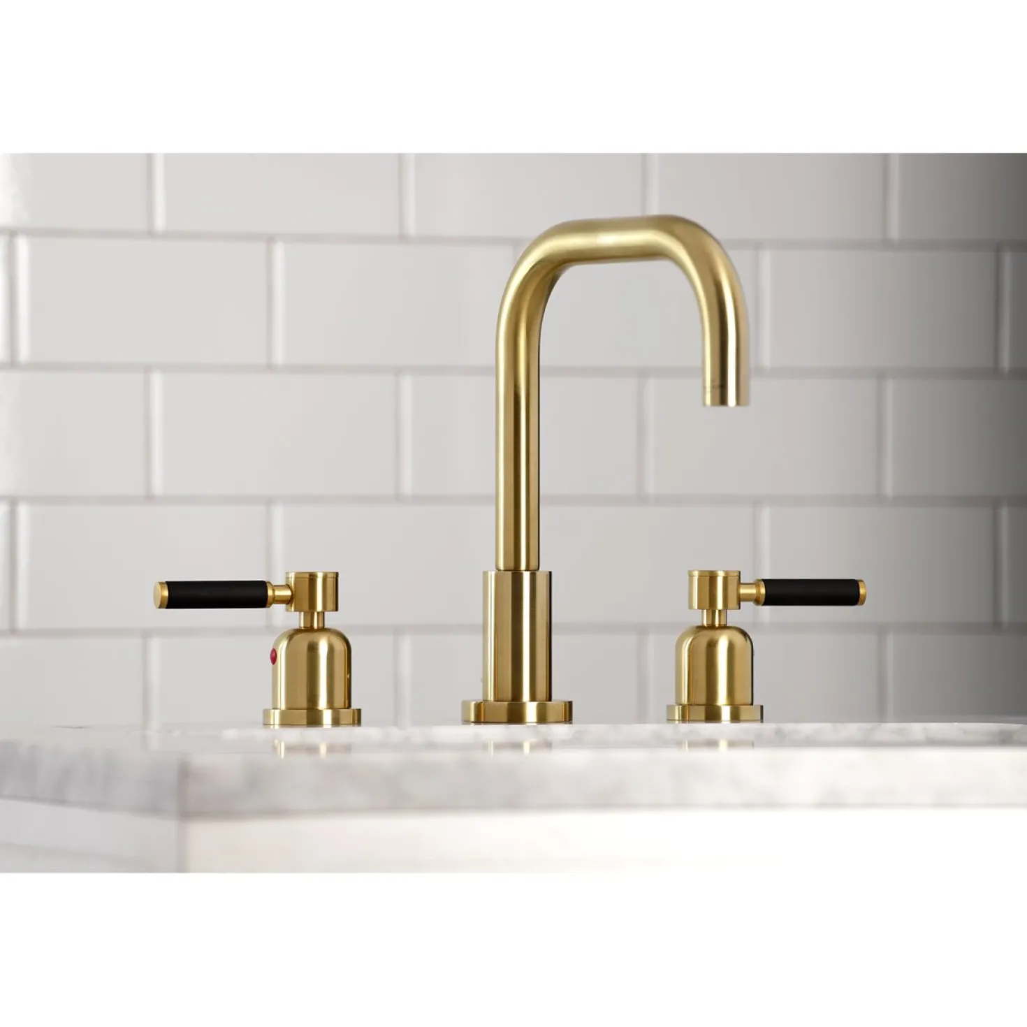 Kingston Brass Kaiser Widespread Bathroom Faucet with Brass Pop-Up