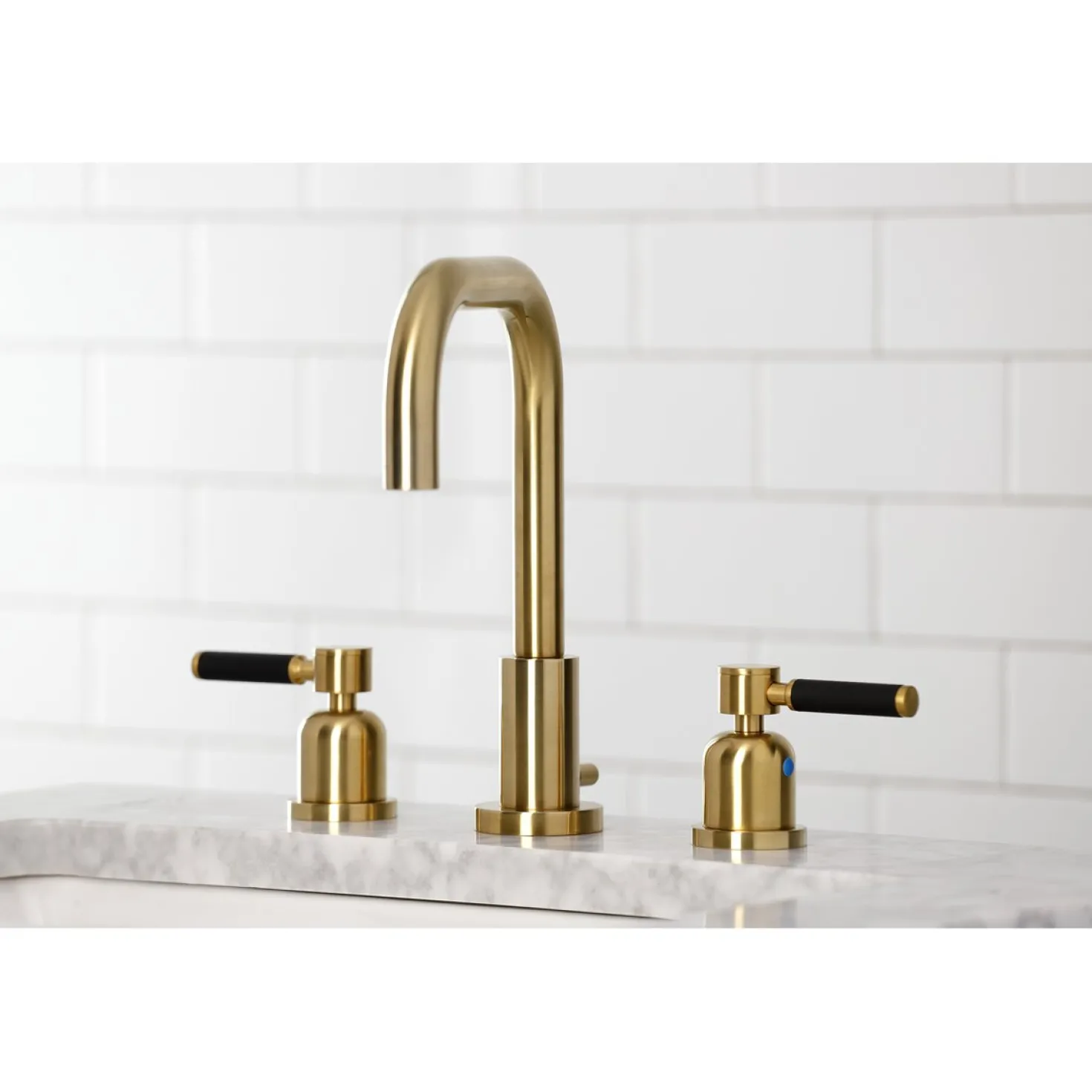 Kingston Brass Kaiser Widespread Bathroom Faucet with Brass Pop-Up
