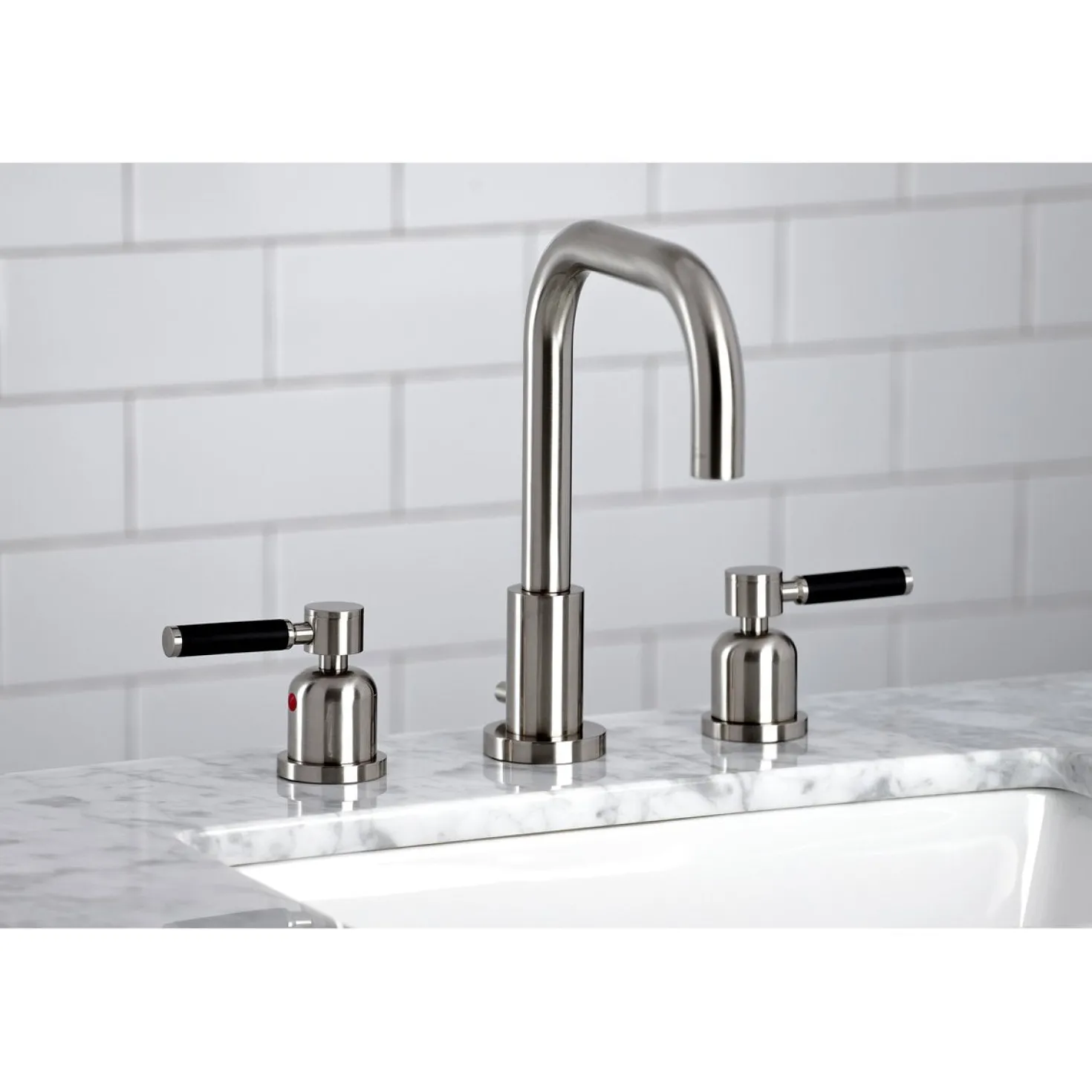 Kingston Brass Kaiser Widespread Bathroom Faucet with Brass Pop-Up