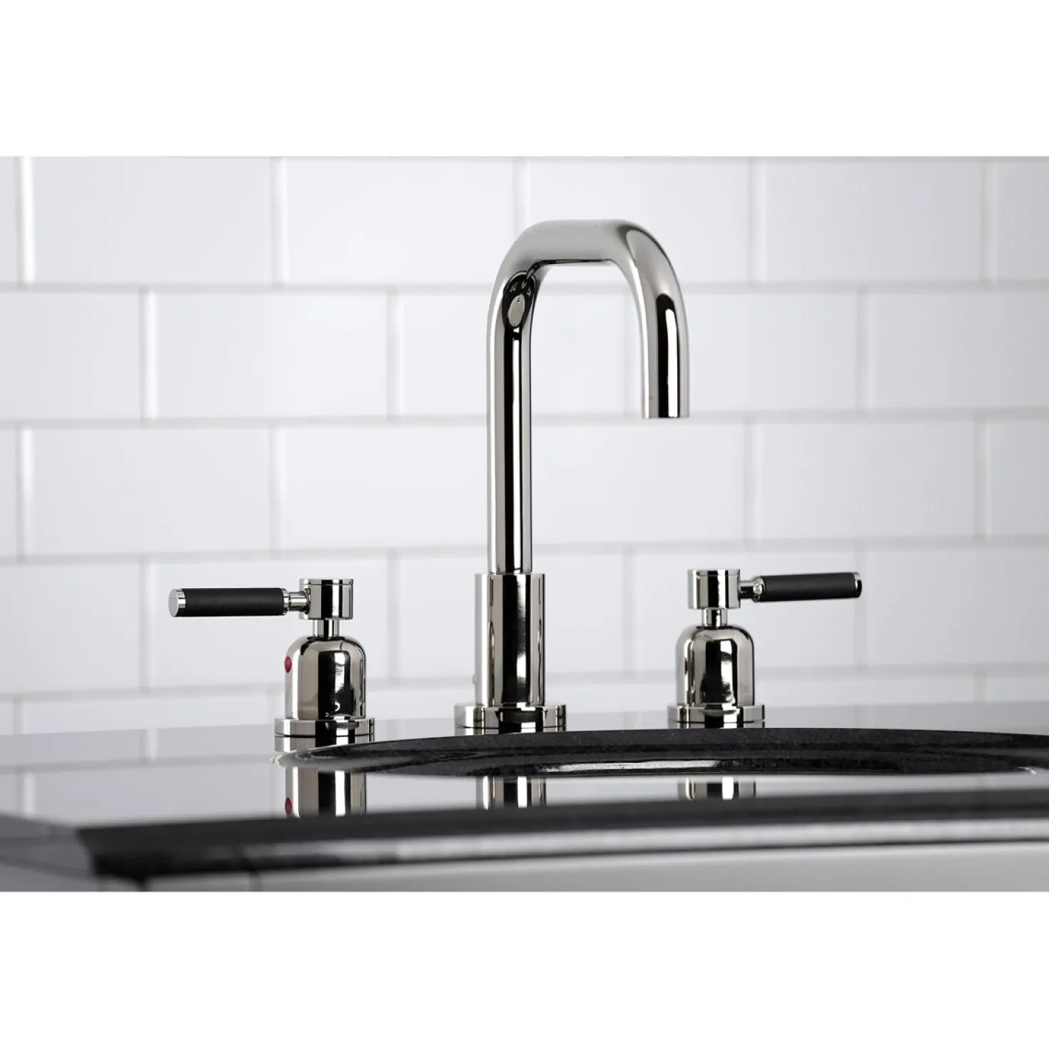 Kingston Brass Kaiser Widespread Bathroom Faucet with Brass Pop-Up