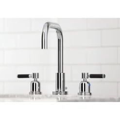 Kingston Brass Kaiser Widespread Bathroom Faucet with Brass Pop-Up