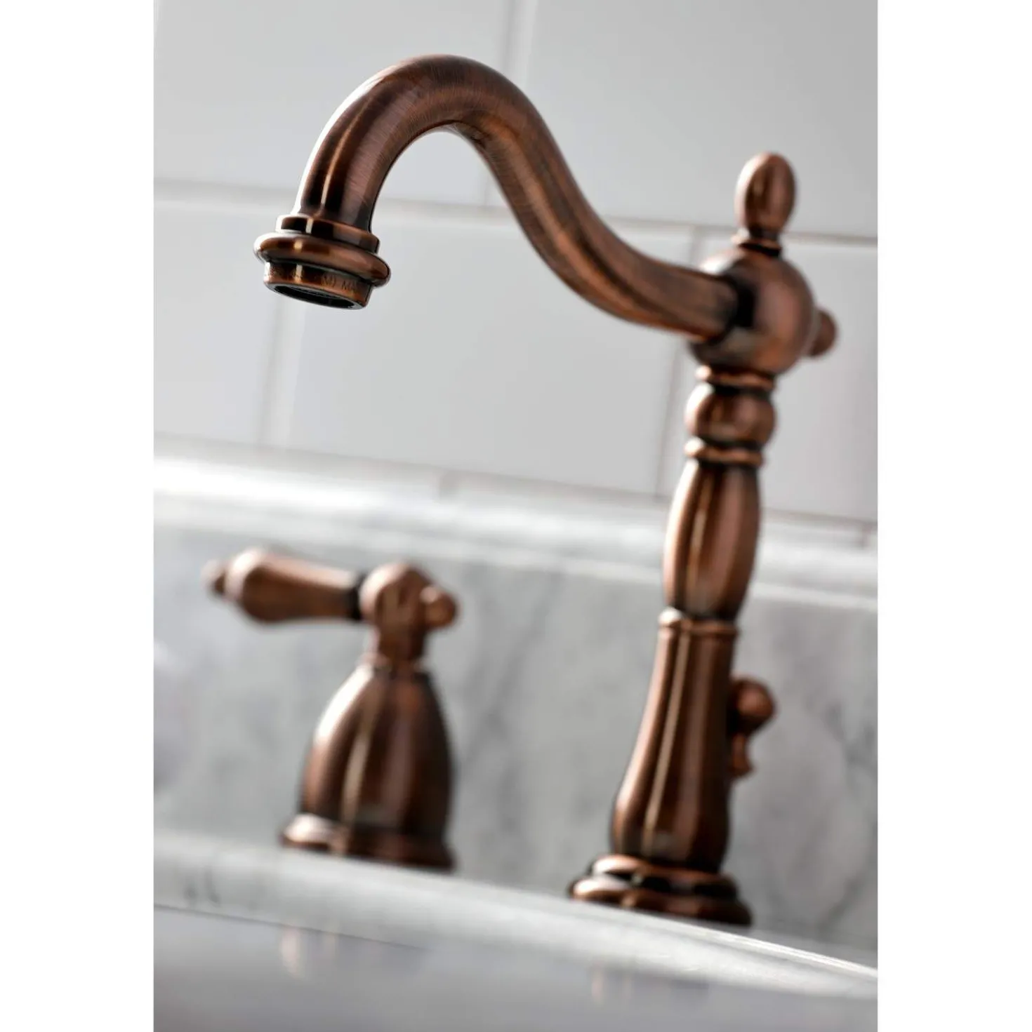 Kingston Brass KB197ALAC 8 in. Widespread Bathroom Faucet, Antique Copper