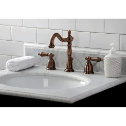 Kingston Brass KB197ALAC 8 in. Widespread Bathroom Faucet, Antique Copper