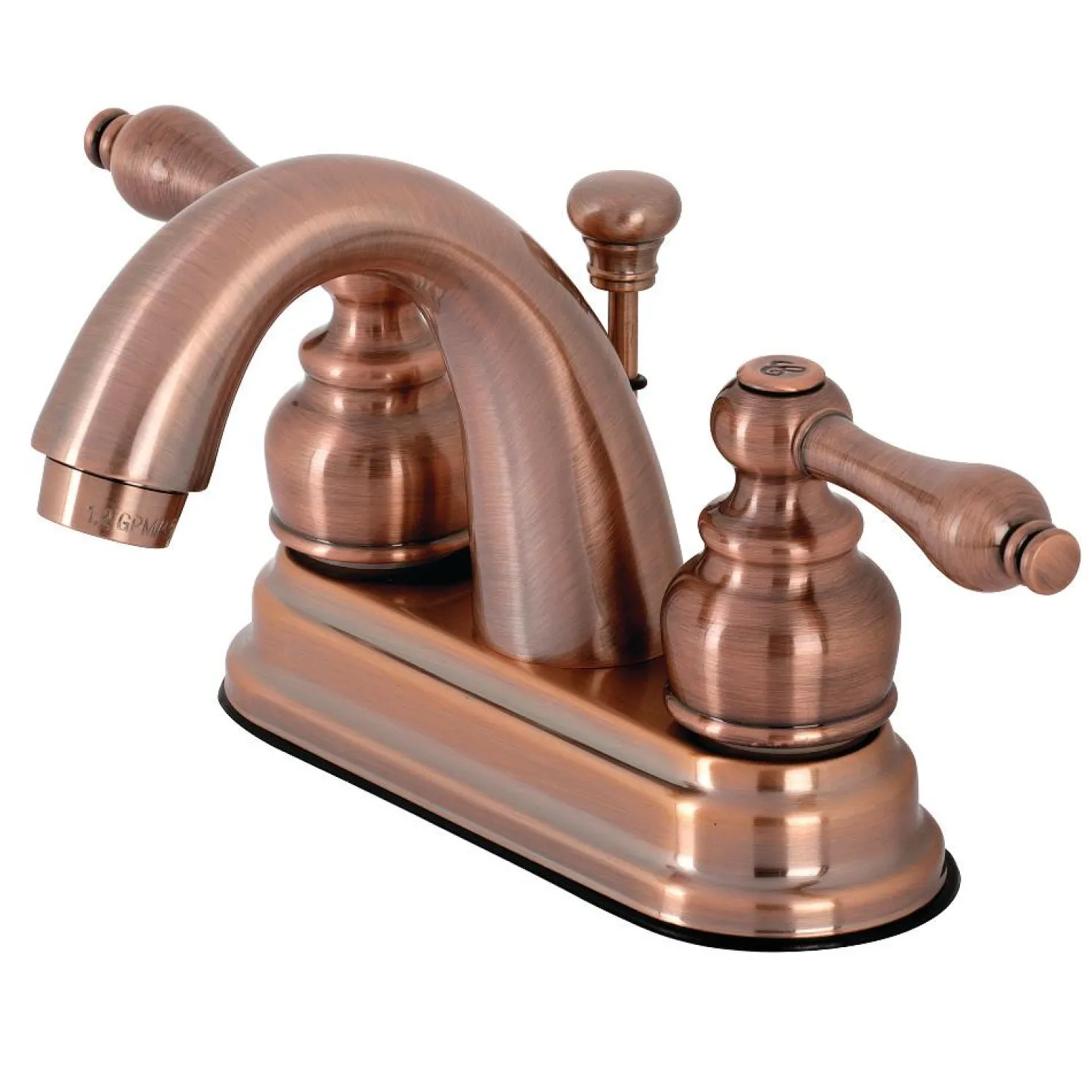 Kingston Brass KB561ALAC Restoration 4 in. Centerset Bathroom Faucet, Antique Copper