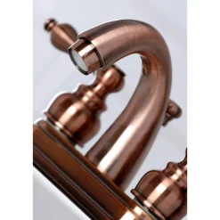 Kingston Brass KB561ALAC Restoration 4 in. Centerset Bathroom Faucet, Antique Copper