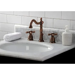 Kingston Brass KB197AXAC 8 in. Widespread Bathroom Faucet, Antique Copper