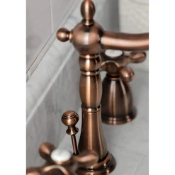 Kingston Brass KB197AXAC 8 in. Widespread Bathroom Faucet, Antique Copper