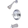 Kingston Brass KB3631AXT Tub and Shower Trim Only in Polished Chrome
