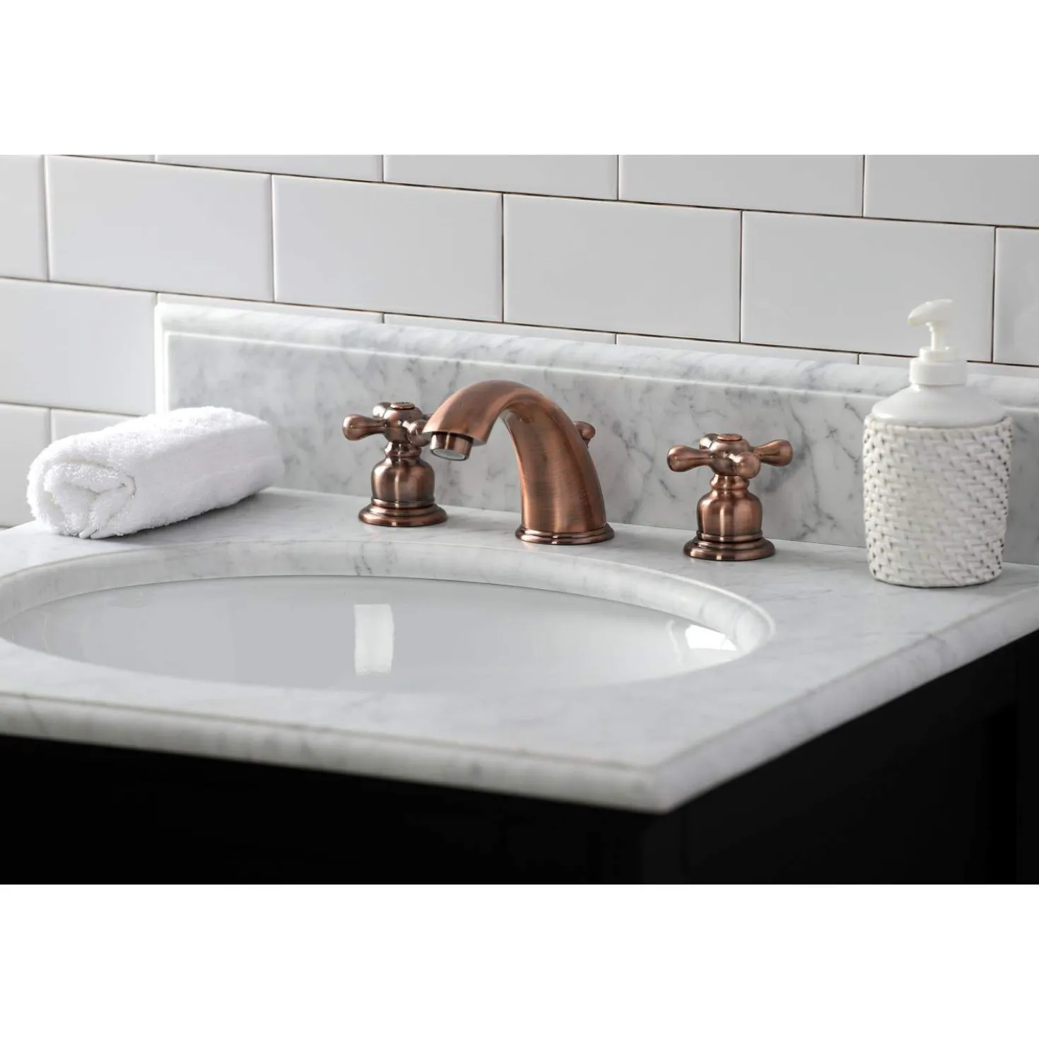 Kingston Brass KB966AX Victorian Widespread Bathroom Faucet, Antique Copper