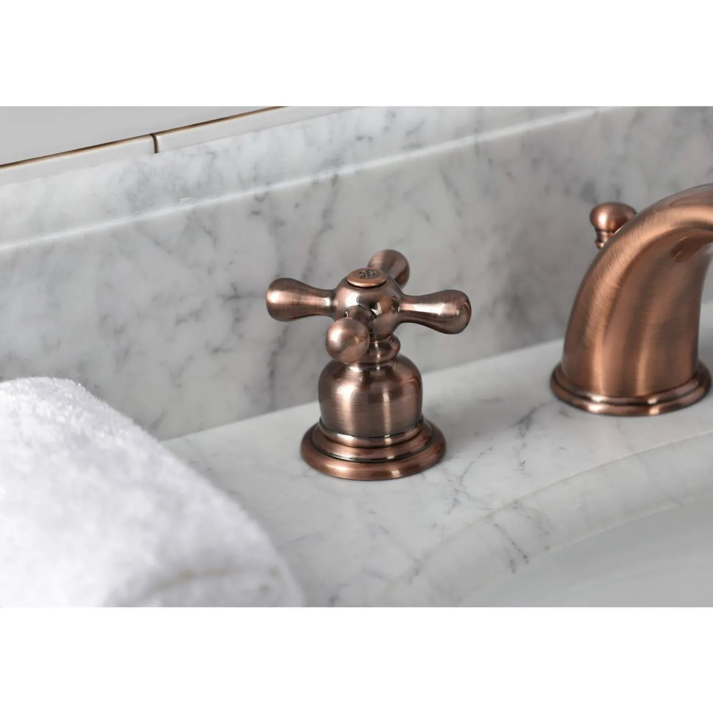 Kingston Brass KB966AX Victorian Widespread Bathroom Faucet, Antique Copper