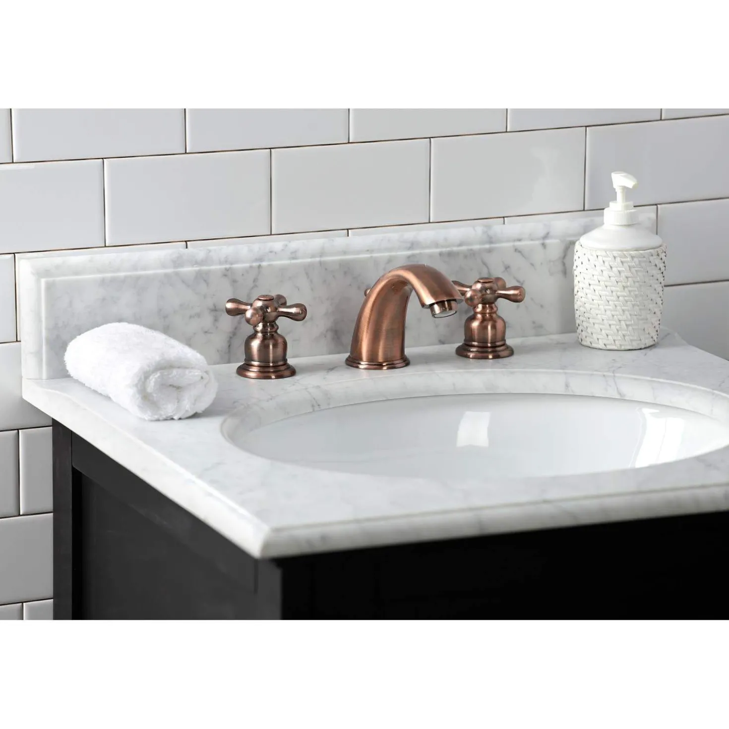 Kingston Brass KB966AX Victorian Widespread Bathroom Faucet, Antique Copper