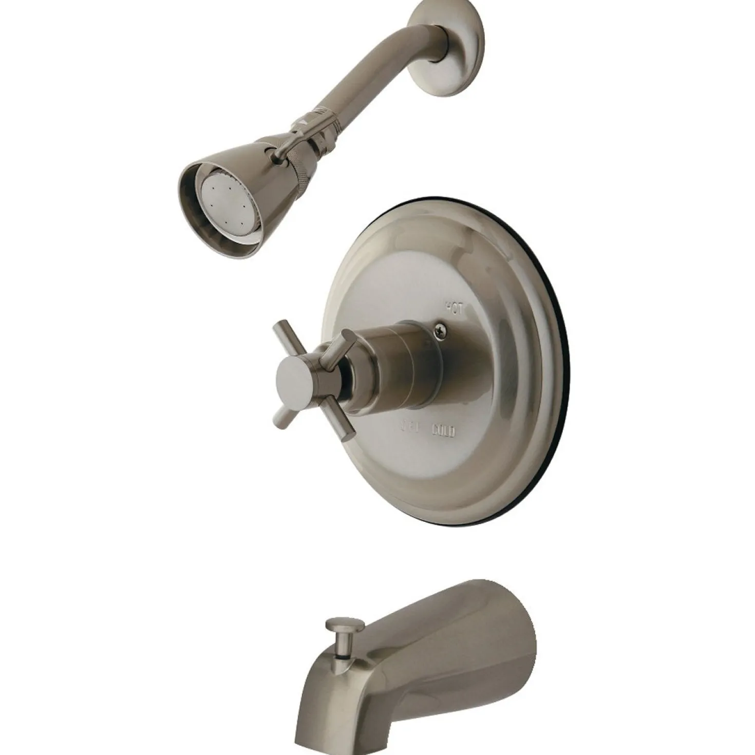 Kingston Brass KB2638DXT Tub and Shower Trim Only in Brushed Nickel