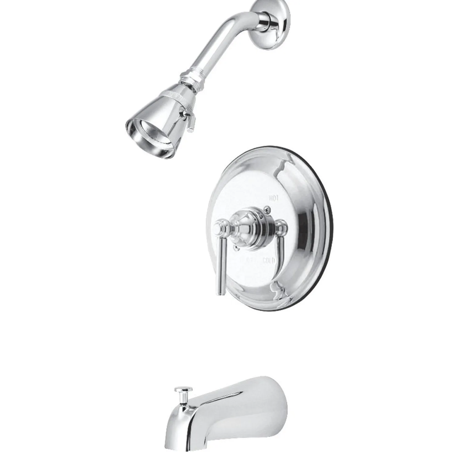 Kingston Brass KB2631ELT Tub and Shower Trim Only in Polished Chrome