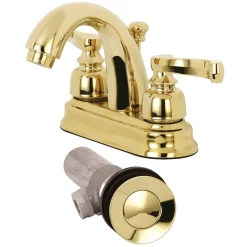 Kingston Brass KB5612FLB 4-Inch Centerset Bathroom Faucet in Polished Brass