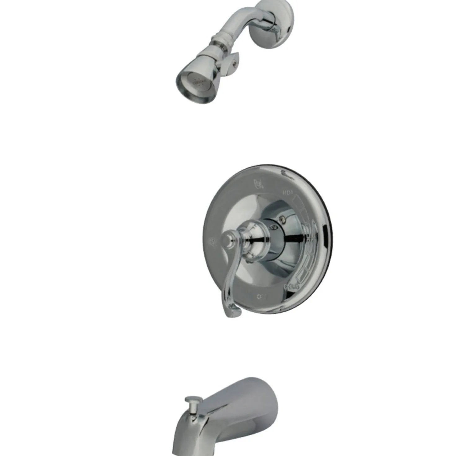Kingston Brass KB1631FL Tub and Shower Faucet in Polished Chrome