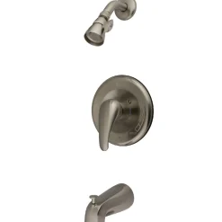 Kingston Brass KB1638LL Tub and Shower Faucet in Brushed Nickel