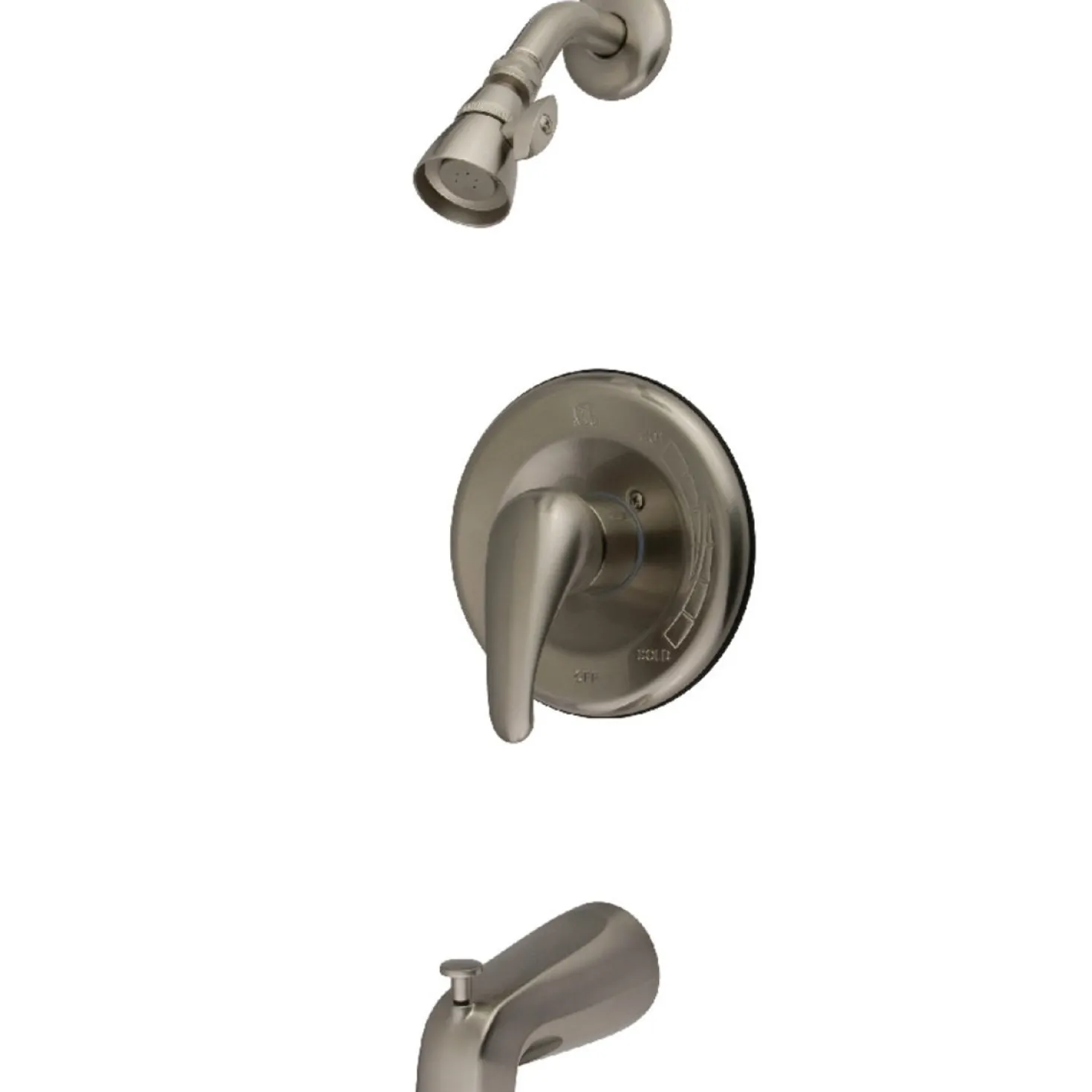 Kingston Brass KB1638LL Tub and Shower Faucet in Brushed Nickel