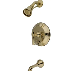 Kingston Brass KB36320ML Restoration Tub and Shower Faucet in Polished Brass