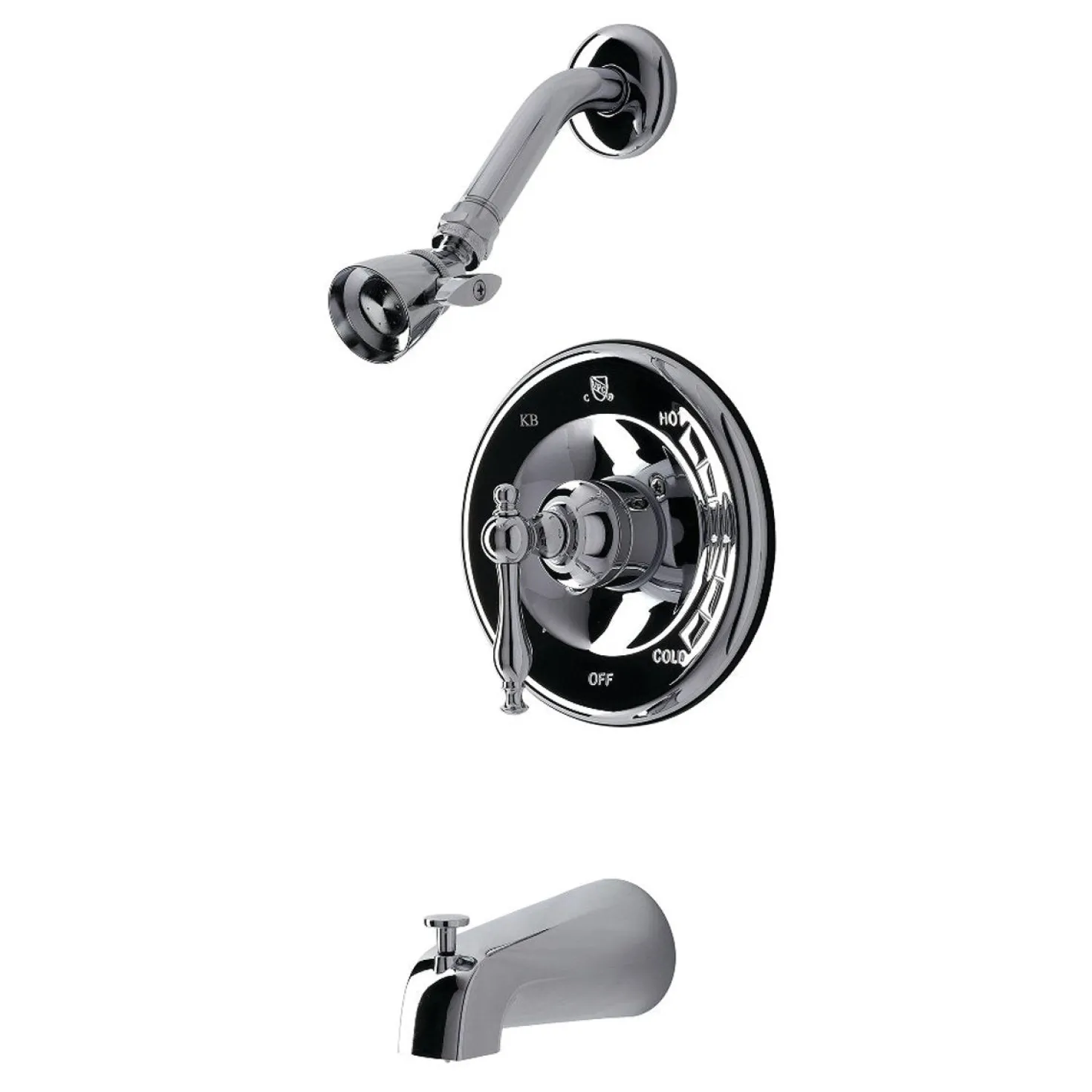 Kingston Brass KB1631NL Tub and Shower Faucet in Polished Chrome